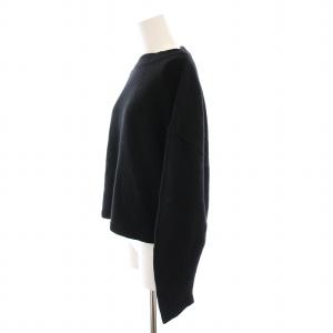 ENFOLD ウール カシミヤ ニット プルオーバー ショート丈 セーター 長袖 38 黒 300AA270-2300