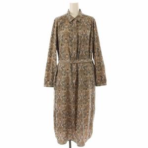 ワンピース シャツワンピ ひざ丈 ペイズリー柄 ベルト 2WAY 長袖 13 マルチカラー /DK