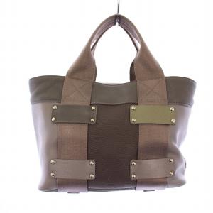 A.D.M.J. レサン トートバッグ ハンドバッグ レザー グレー /KH