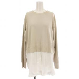 24AW クロスコンビ ニットプルオーバー KRCMCW0405 レイヤード シャツ カットソー 長袖