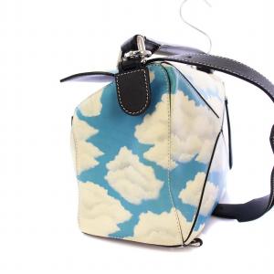 LOEWE パズル 2WAY ショルダーバッグ スカイモチーフプリント ブルー
