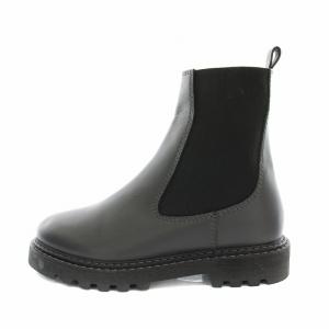 GALERIE VIE サイドゴアブーツ ショートブーツ レザー 38 24.0?24.5cm 黒 ブラック LIVO-01W4-014