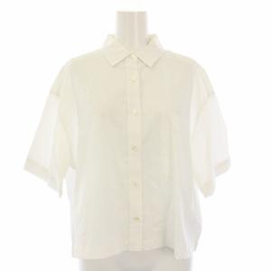 SLOW 23SS 洗える リネンコットン 半袖クロップドシャツ 38 白 BLSWSM0962 /TK
