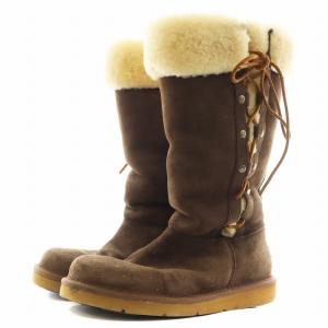 UGG australia ムートンブーツ ロングブーツ レースアップ 8 茶 ブラウン 5163 /AN15
