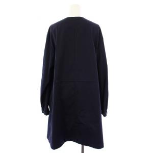 J.PRESS タグ付き ソロテックスドライツイル ノーカラーコート アウター ロング 13 ネイビー CMGTSS0260
