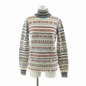 ニット セーター 長袖 ロゴ ハイネック カシミヤ混 S マルチカラー CHS18WMP06540 /NQ