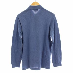 LACOSTE 長袖 リブ カラー ポロシャツ L1313DL カットソー 鹿の子 ワッペン FR4 青 ブルー /KU