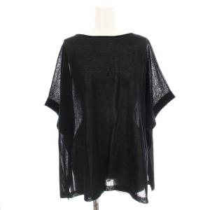 24SS 洗える ライトシアーニット 半袖 カットソー KRWOCM0652 プルオーバー 38 黒 ブラック