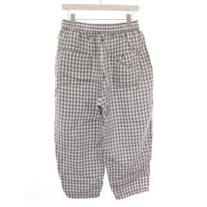 JOURNAL STANDARD LUXE 23SS リネンチェックイージータックパンツ ワイド ウエストゴム ギンガムチェック柄 F グレー 白