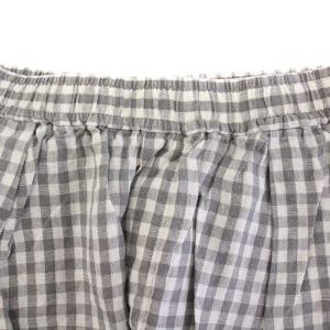 JOURNAL STANDARD LUXE 23SS リネンチェックイージータックパンツ ワイド ウエストゴム ギンガムチェック柄 F グレー 白