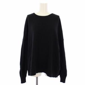 ニット セーター クルーネック カシミヤ混 長袖 F 黒 /TK