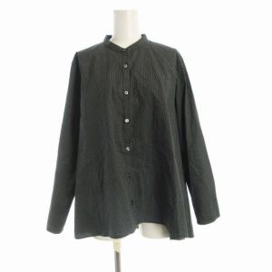 シャツ ブラウス ドット ビックシルエット 長袖 黒 ブラック 白 ホワイト /RO