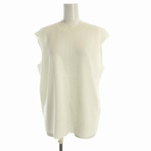 タグ付き 23SS ドライコットンアセテート ノースリーブプルオーバー ニット L 白 ホワイト KRCMSM0408