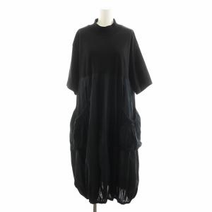 ワンピース ロング丈 半袖 コットン M 黒 ブラック GF-T54-183 /AN44