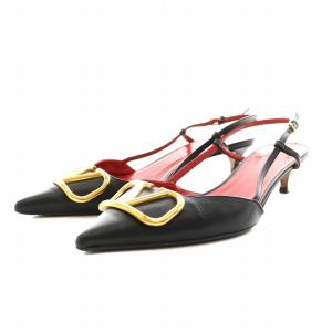 パンプス レザー 39.5 ブラック