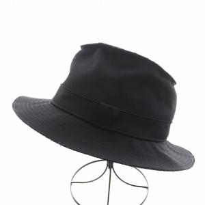 Yohji Yamamoto POUR HOMME シワギャバ天丸ハット 帽子 ウール 4 黒 ブラック /AN1
