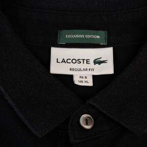 LACOSTE EXCLUSIVE EDITION REGULAR FIT ポロシャツ 半袖 ロゴ刺繍 XL 黒 /BM
