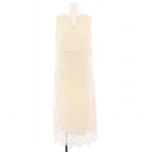 23SS アネモネレースジャンパースカート ノースリーブワンピース ロング 38 アイボリー 10231714230