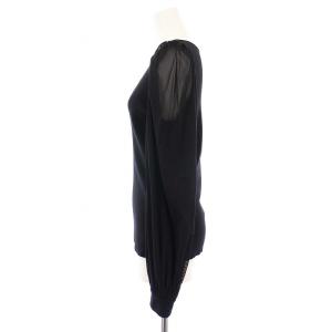 DAISY LIN タグ付き 切替ニットトップス カットソー 長袖 シアー 42 ブラック 06833 /KH