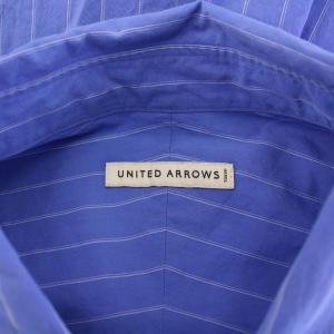 UNITED ARROWS カリビアーナミルズ ストライプレギュラーカラーシャツ カジュアル 長袖 XL 青 ブルー 1111-250-4063