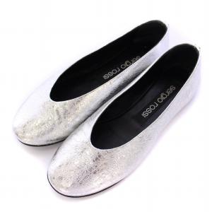 パンプス フラットシューズ 37 シルバーカラー