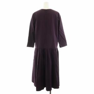23区 23AW APPLAUDIR ソフトタフタ ドレス ワンピース ロング丈 長袖 38 紫 パープル OPAPSA0721