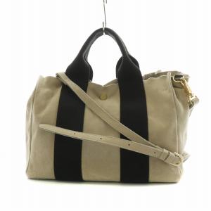 2WAY ハンドバック ショルダーバッグ スエード ベージュ /NQ