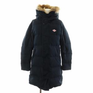 ダウンコート ロング丈 フード ファー アウター 36 紺 ネイビー JD-8744 /AN12