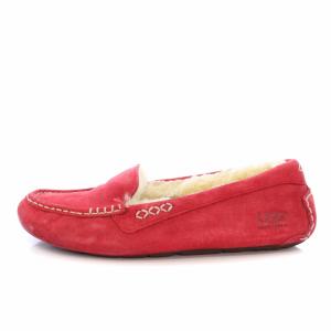 UGG australia アンスレー ANSLEY モカシン シューズ ムートン US8 25cm 赤 S/N3312 /TK