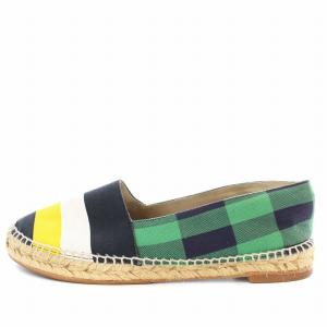 STELLA McCARTNEY エスパドリーユ スリッポン ボーダー チェック キャンバス 39 マルチカラー /G