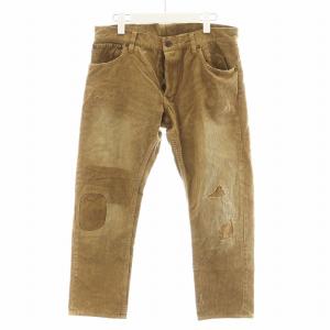 FLUXUS 10 CORDS CRASH パンツ コーデュロイ ダメージ加工 3 ベージュ