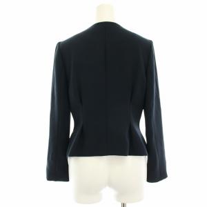 YOKO CHAN YOKOCHAN ノーカラージャケット パールボタン 36 ネイビー TCJ-121-072