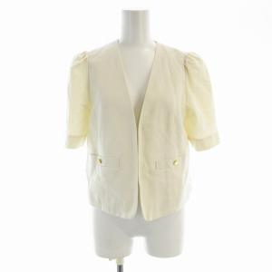 ノーカラージャケット 半袖 2 白 ホワイト 212320-10-120-02-020 /EE