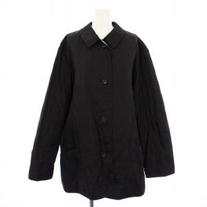 キルティングコート 中綿 アウター 裏地ノバチェック 黒 ブラック /KH