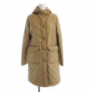 中綿コート ミドル 裏起毛 キルティング フーディー アウター 36 ベージュ /RO
