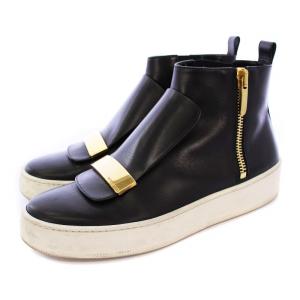 Sergio Rossi SR1 ハイトップスニーカー レザー 40 ブラック /KH