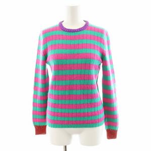 GUCCI グッチ GGジャガード ウールニット セーター ブルー/レッド ニット 長袖 ジャガード GG柄 透かし編み ウール 554427