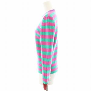 GUCCI ニット セーター ボーダー柄 カシミヤ S ピンク グリーン 434158