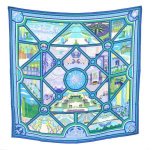 カレ90 Flanerie a Versailles スカーフ シルク ブルー