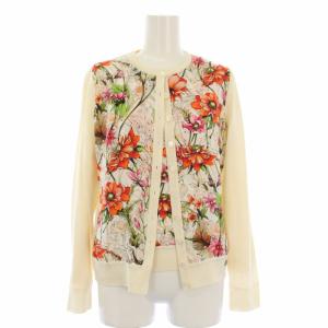 アンサンブル カーディガン ニット セーター 花柄 長袖 38 アイボリー /TK