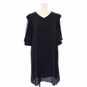 ワンピース シアー Vネック 五分袖 ミニ 38 紺 830455-22 /TK