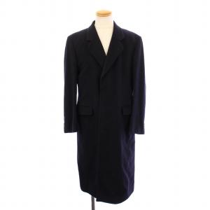 チェスターコート アウター ロング丈 カシミヤ 38 紺 ネイビー /BB