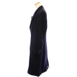 Harrods チェスターコート アウター ロング丈 カシミヤ 38 紺 ネイビー /BB