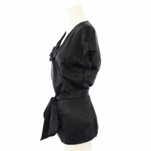 VIVIENNE TAM ブラウス シルク カシュクール フレンチスリーブ フラワー 1 黒 015-210101 /TK