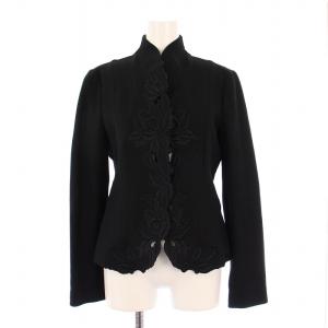 VIVIENNE TAM セットアップ スタンドカラージャケット アウター 総裏地 刺繍 タイトスカート ひざ丈 スリット ウール