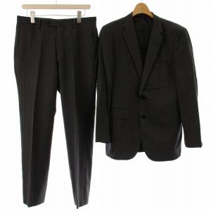 シングルスーツ フォーマル ストライプ ジャケット 総裏地 パンツ 48 グレー /DK