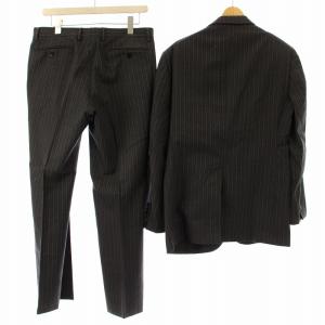 UNITED ARROWS シングルスーツ フォーマル ストライプ ジャケット 総裏地 パンツ 48 グレー /DK