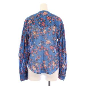 ISABEL MARANT ETOILE シャツ ブラウス 長袖 バンドカラー 花柄 総柄 36 青 ブルー /BB