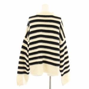 IENA 22AW ステッチボーダーニット 22080900374030 セーター 長袖 ウール 白 ホワイト 黒