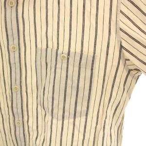 MHL. 長袖 シャツ ストライプ リネン混 M アイボリー 黒 596-6150511 /YM